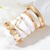 Multi-layer Geometric Wave Bangle Set: Punk Style Openwork Round Disc Bracelets for Women