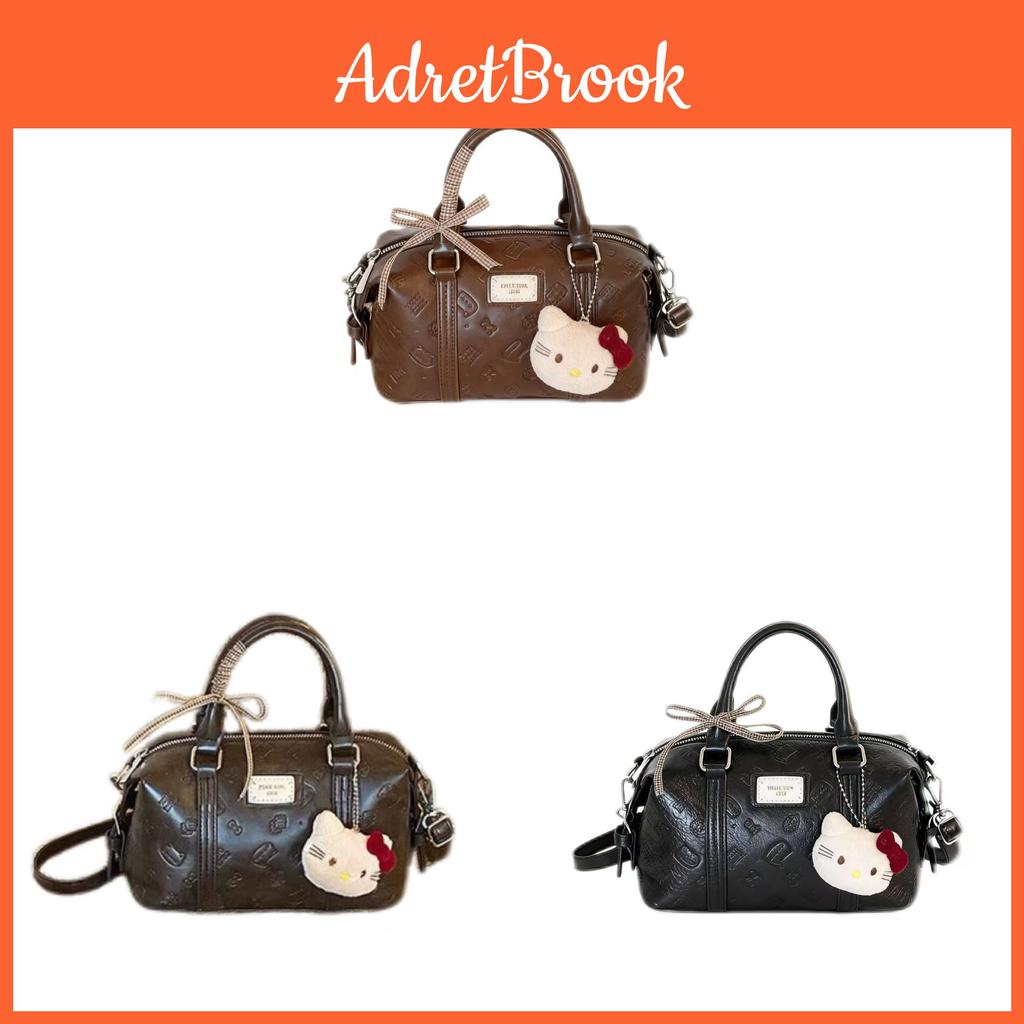Cat Cartoon Pu Shoulder Bag With Splicing Design For Daily Use