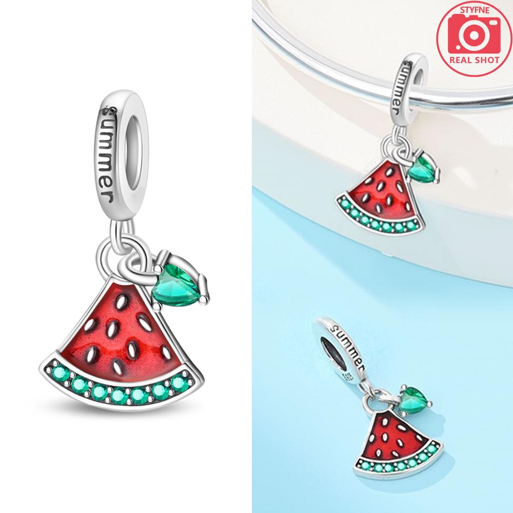 

Оригинальная подвеска в виде ананаса, красного арбуза и клубники, медная бусина, подходит для женского браслета, сделай сам, ювелирное украшение для девушки, подарок на День святого Валентина