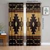 2pcs- Coffee-colored Printed Polyester Curtains, Pole Bag Curtains 42*84, Bedroom, Living Room, Home Room Decoration
