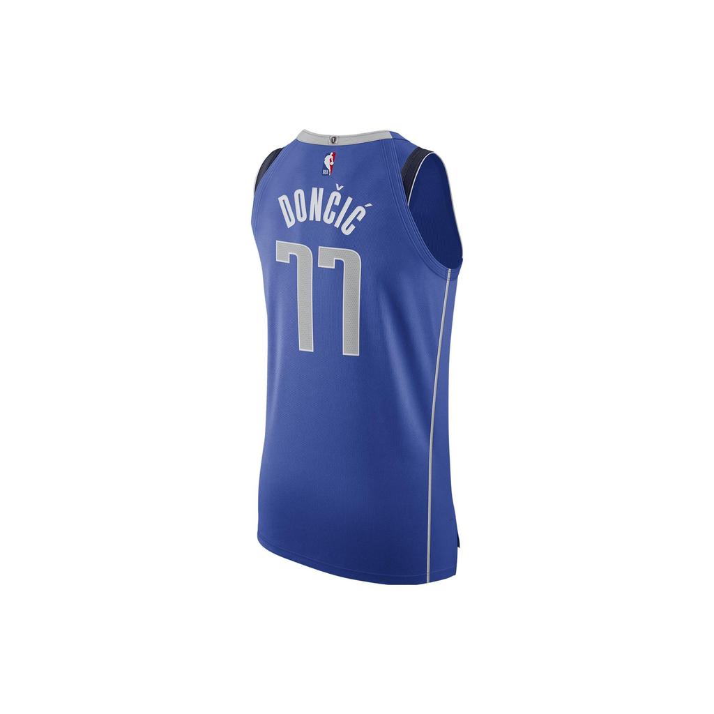 Nike Dallas Mavericks Luka Dončić No. 77 Logo Print Sleeveless Basketball Jersey Men Tops Blue CW3441-485