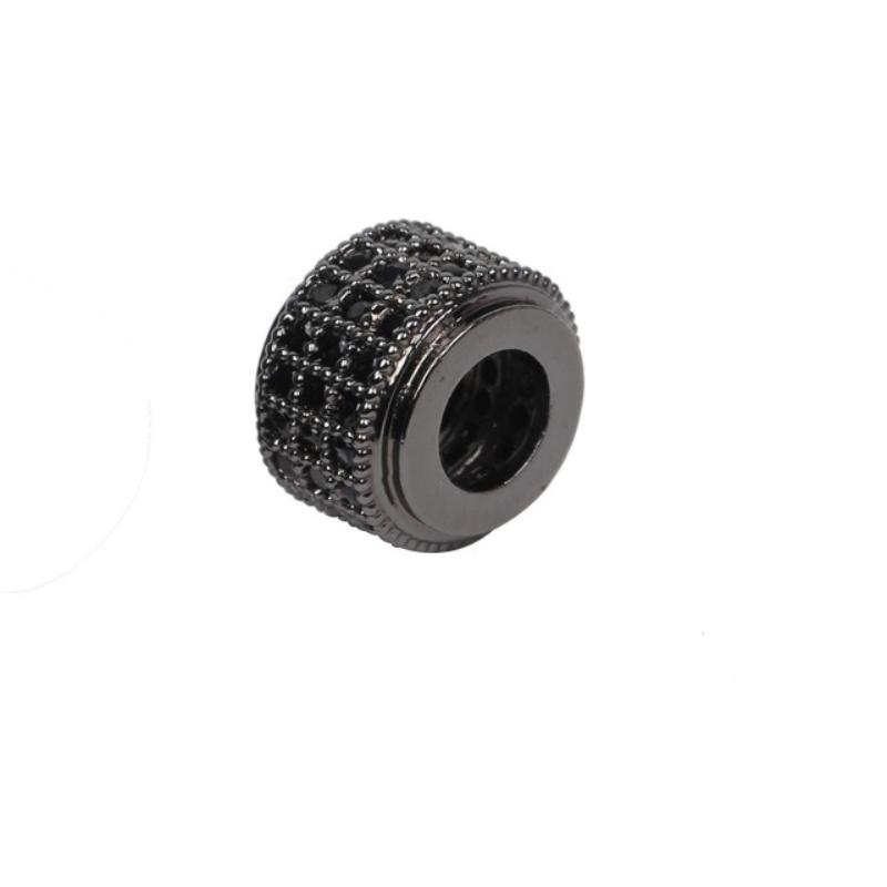 10 Pcs/lot Geometric Circular Micro Inlaid Zircon Charms DIY Large Hole Spacer Beads for Jewelry Making Supplies Wholesale