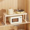 Expandable Microwave Oven Rack Adjustable Carbon Steel Countertop Storage Shelf for Kitchen Cabinet Pantry Closet Organizer