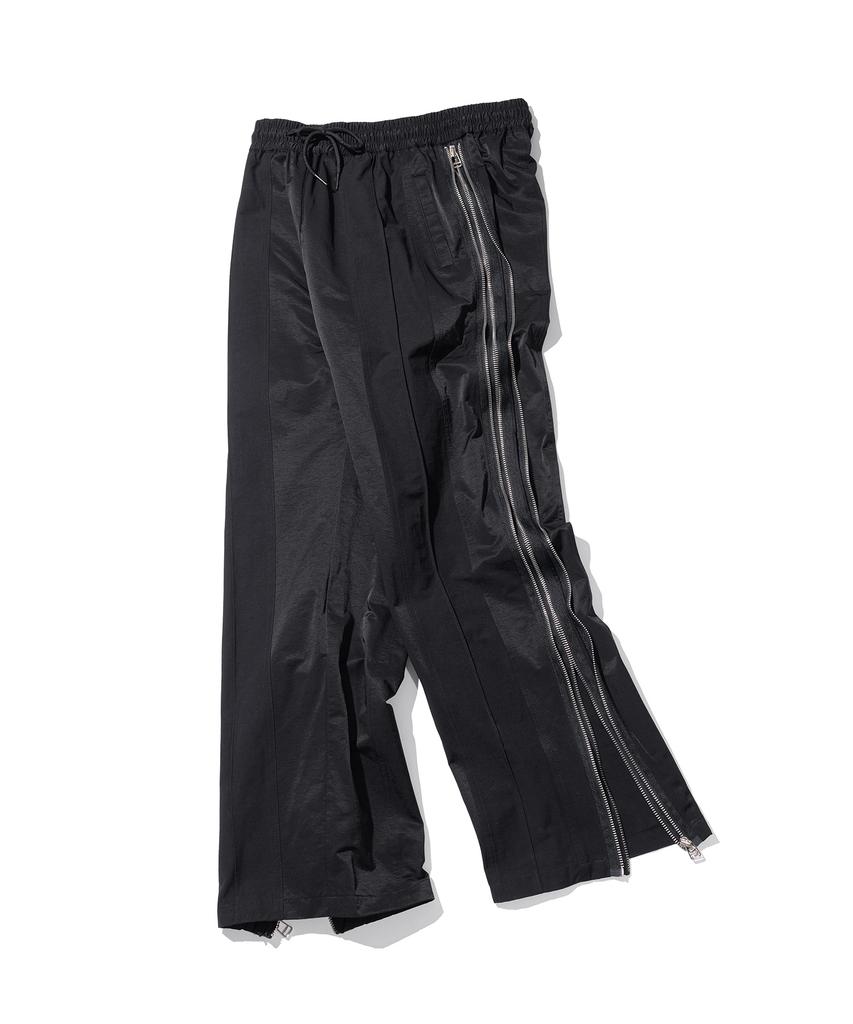 MASSNOUN Double Line Zipper Track Pants Mshtp003-Bk