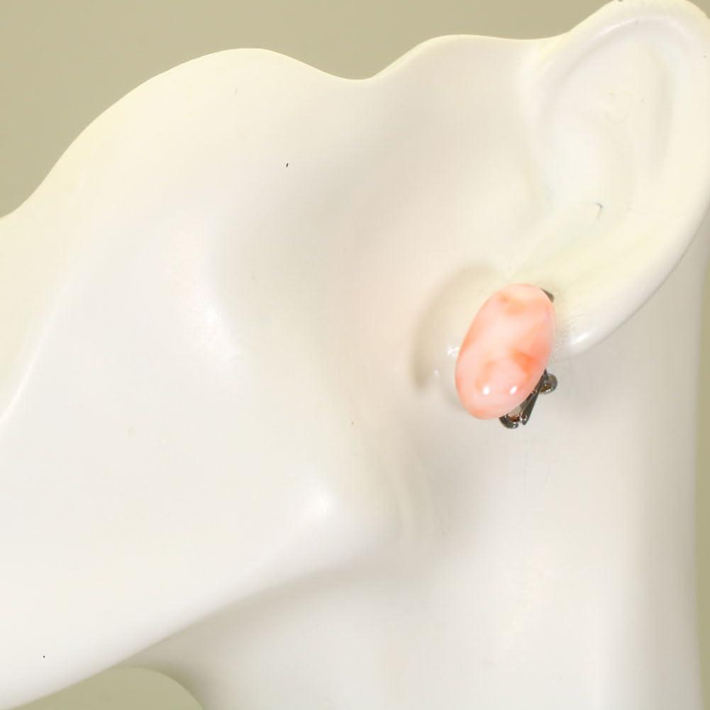 Deep sea coral pink undyed earrings, silver,