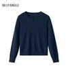 Women's Classic Northern Deer Cashmere Knitwear: Winter Round Neck