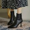 Fashion Women High Heel Ankle Boots Autumn Winter Fashion Pointed Elegant Short Boots Woman Shallow Mouth Back Zipper High Heel Booties