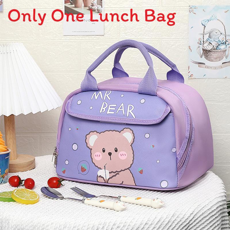 Kids Lunch Bag With Material And Big Storage For School Featuring Fun Cartoon Style