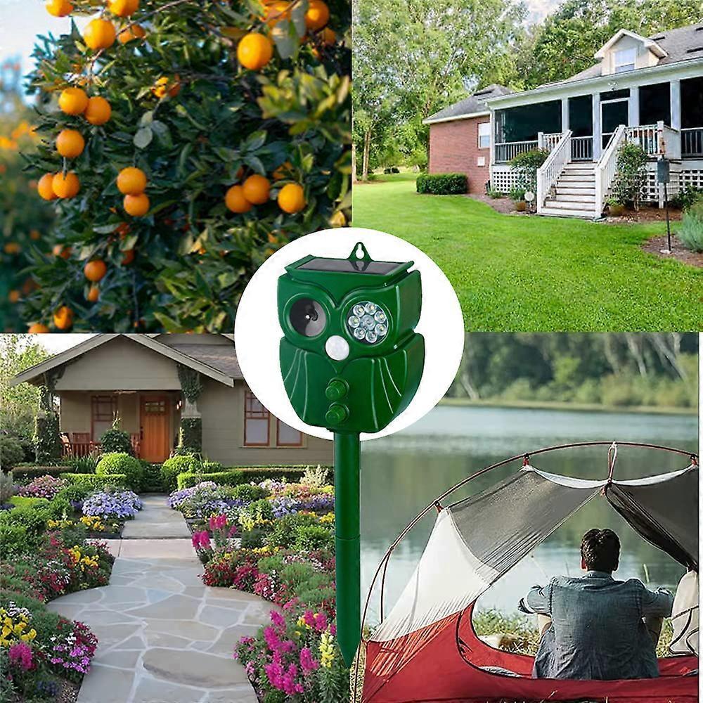 Solar Animal Repeller, Outdoor Ultrasonic Repellent Devices, Waterproof Deterrent for Yard, Repel Raccoon Skunk Out of Garden