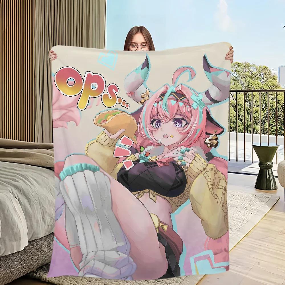 warm comfort soft Varesa plush blanket for sofa living room office NEW bedroom travel Genshin Impact gift single-sided printed