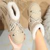 Winter New Snow Boots Plus-size Flat Short Cotton Shoes Women's Plush Thickened To Warm The Snow
