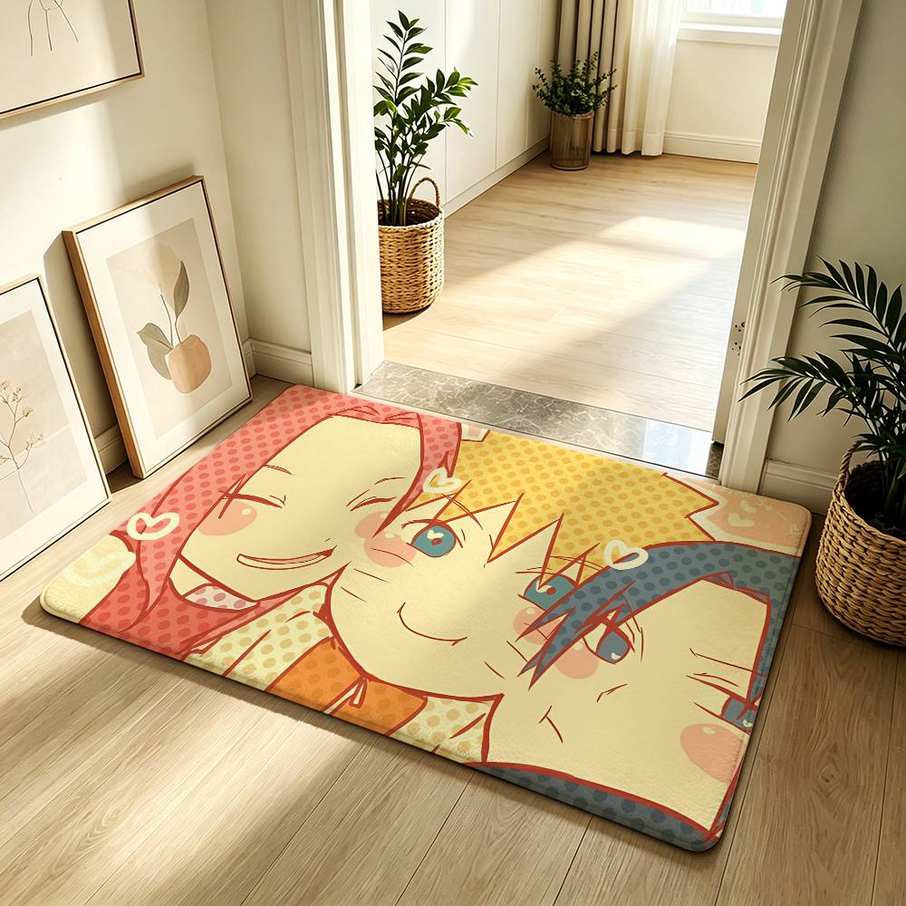 Anime N-narutoS Classic Carpet Bathroom Anti-slip Mat Door Mat Home Decoration Mat Entrance Door Mat Scratch-resistant Door Mat