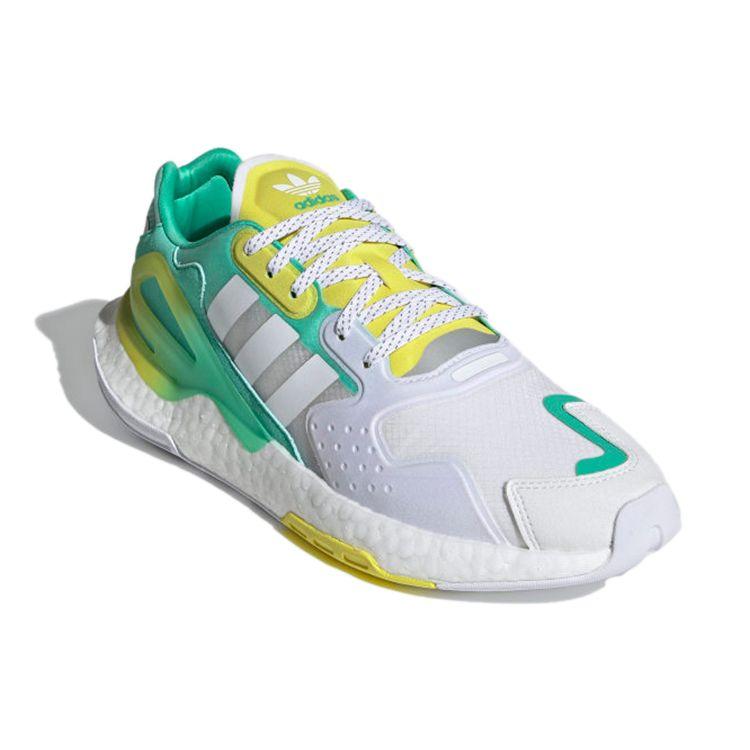 Adidas Originals Day Jogger Mesh Suede Shock Absorption Non-Slip Wear-Resistant Low-Top Sports Casual Shoes Unisex Sneakers White Green GW4913