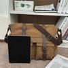 Canvas Bag Business Shoulder Crossbody Bag Large Capacity Lightweight Contrast Color Student Bag