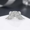 Vintage Zircon Angel Wing Earrings for Women - Luxurious Cross Design Ear Bone Stud