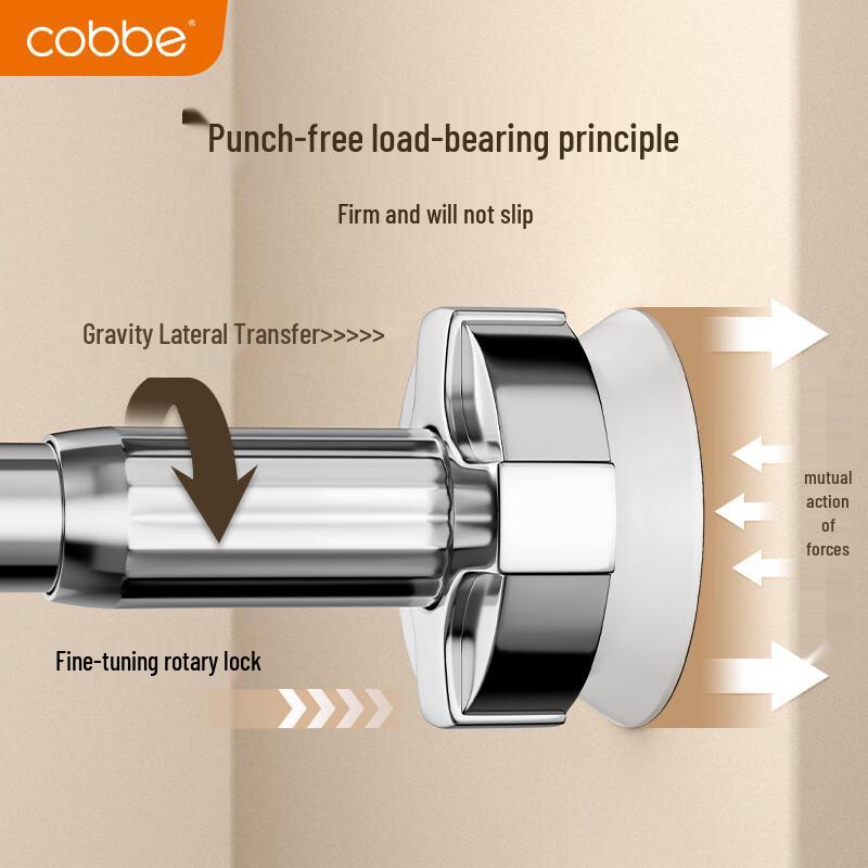 Cobbe Stainless Steel No-Drill Telescopic Rod