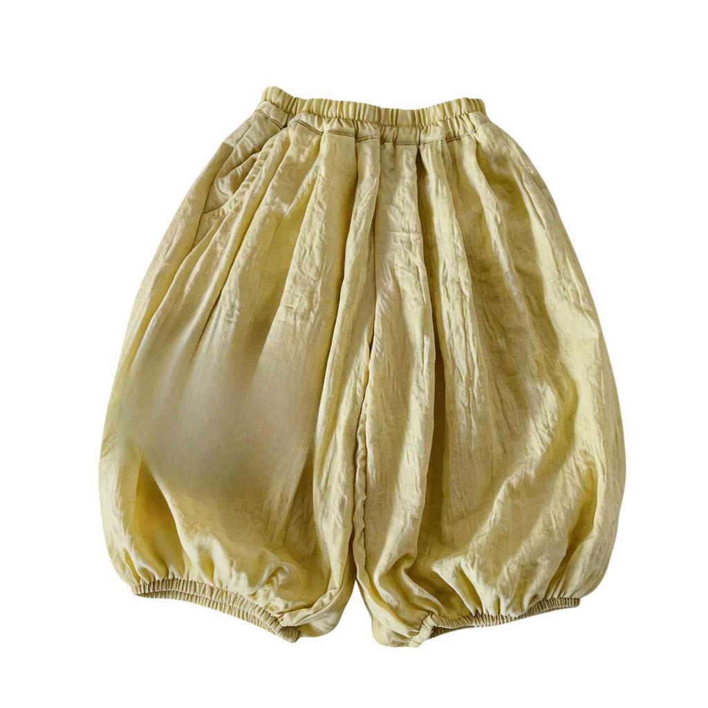 Kids Summer Lightweight Loose Anti Mosquito Solid Bloomer Pants for Boys and Girls