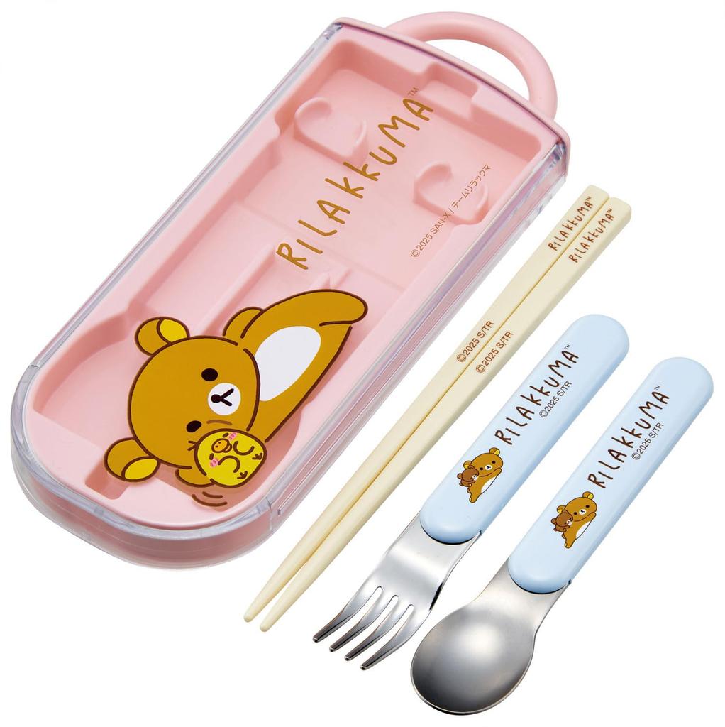 Skater Lunch Box Chopsticks Trio Set Rilakkuma Anime Children's (Chopsticks, Spoon, Fork) 16.5cm TACC2-A