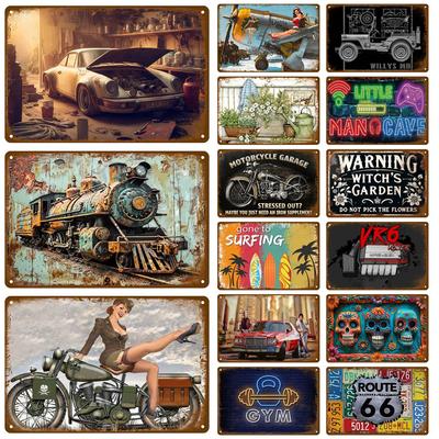 Segno Metallico Stanza Piatto Metallico Vintage Decorazione Casa Articoli Decorazione Murale Lusso Murale Artistico Bar Piatti Retrò Cartello in Latta Poster Man Cave
