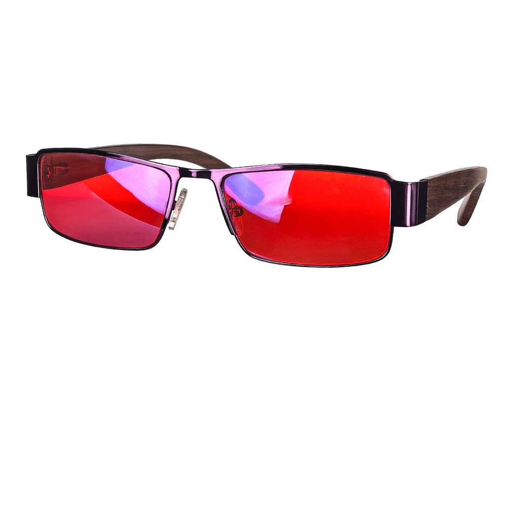 SHINU anti blue light lenses yellow driving glasses sleep glasses red lens orange gamging lens with wood leg frame