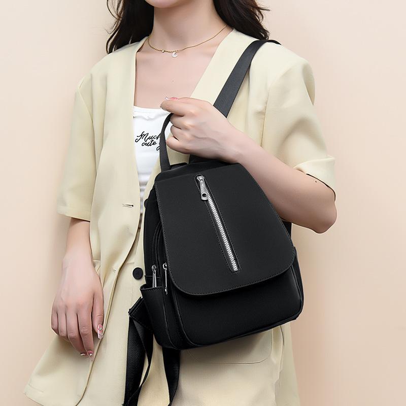 Schoolbag Wholesale Backpack Women's Nylon Cloth Foreign Style Backpack Korean Version Fashion Lightweight Canvas Casual Schoolbag High Value Backpack