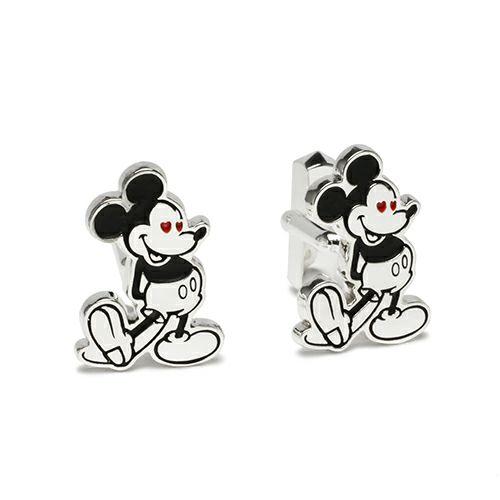 

Mickey Cufflinks Love Mens Silver Suit Business Formal DISNEY Tie Bar Simple Wedding Fathers Day Gift
