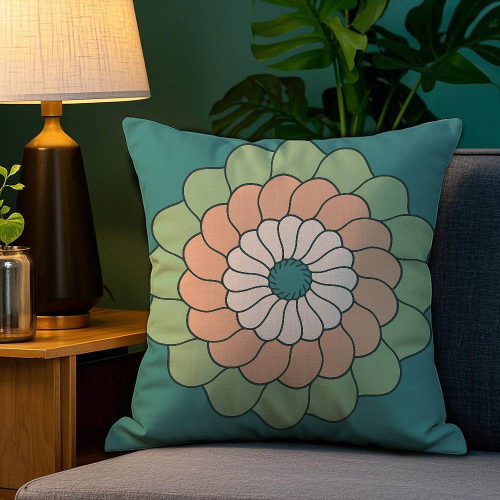 Home Decor Colorful Floral & Geometric Pillow Covers Pattern Cushion Cover Suitable for Sofa Bedroom Car Pillow Cover