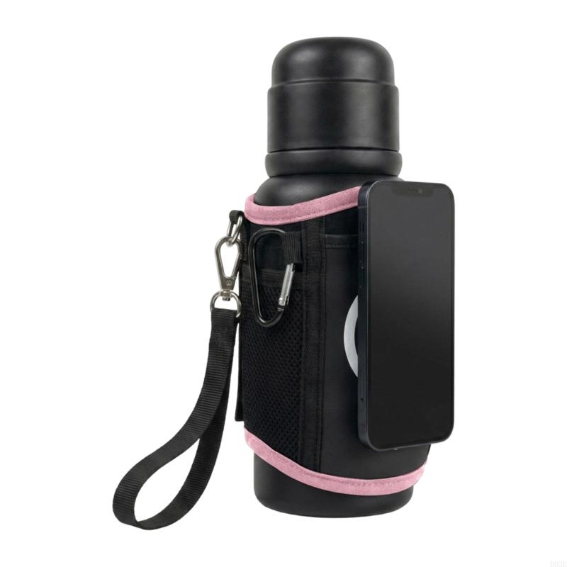 Durable Fabric Water Bottle Cover For Exercise Highlighting Storage Space And Headphone Area Flexible Textile Single Size B03E