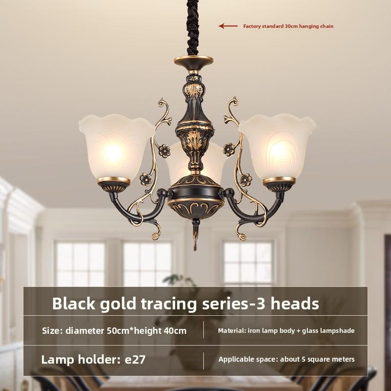 Living Room Pendant Light with Full Spectrum Eye Protection Retro Luxury and Grand Countryside Lighting Fixtures Bedroom and Dining Room Lights