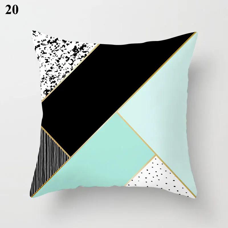 Nordic Modern New Geometric Mint Green Blue Pillowcase, Home Decor Living Room Sofa Decoration Cushion Cover 60x60 40x40 50x50