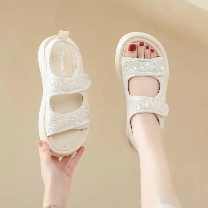 Fashion Round Tip Super Lightweight Green Sandals Indoor Home Slippers Shoes Summer Women Mules Sneakers Sport Trends Sneskers