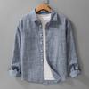 Spring and Summer Long Sleeve Shirt Men Japanese Style Cotton Linen Top Daily Men's Casual Shirt