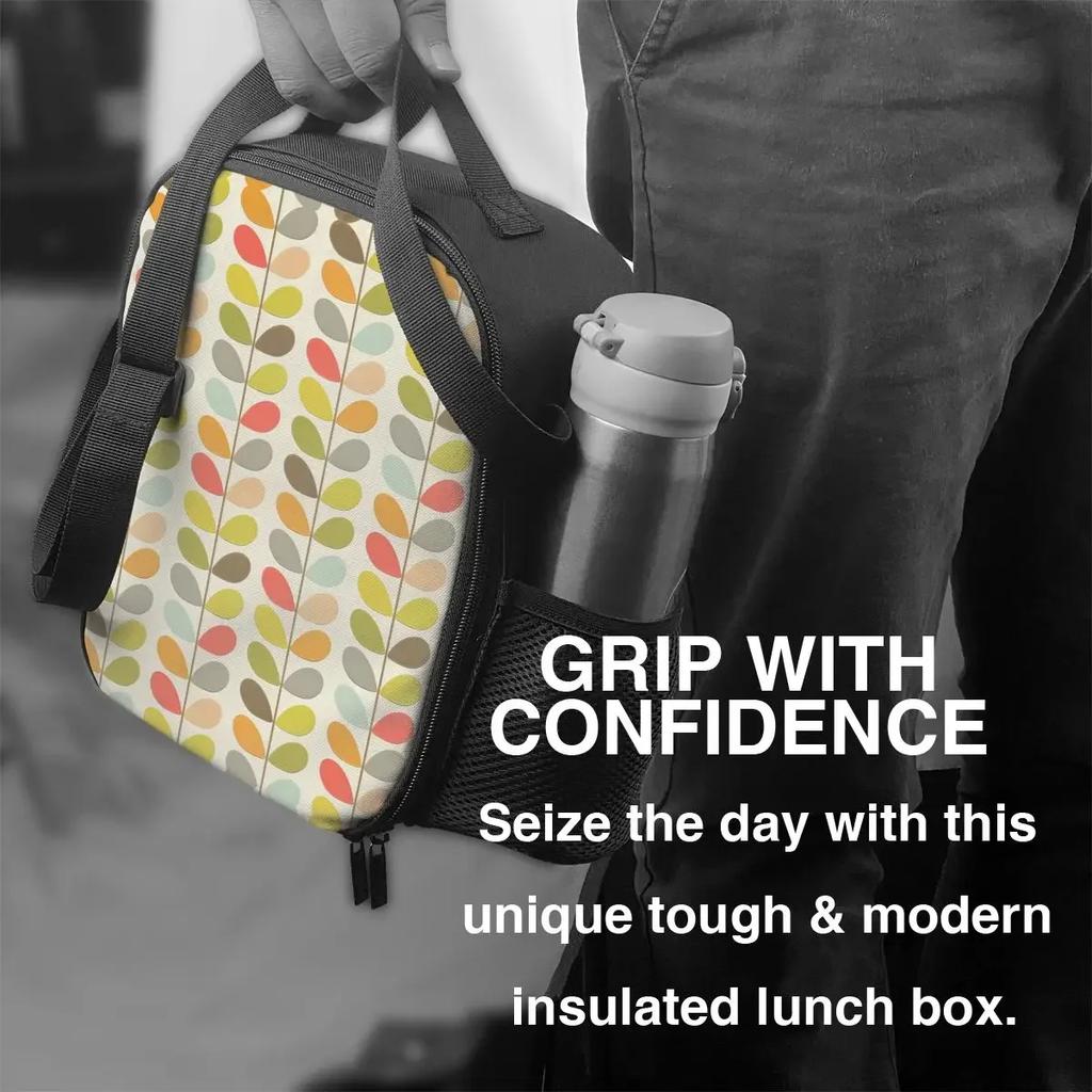 Bolsa de Almuerzo Personalizada Orla Kiely para Mujer, Calentador Cálido, Fiambrera Aislante para Estudiante, Escuela