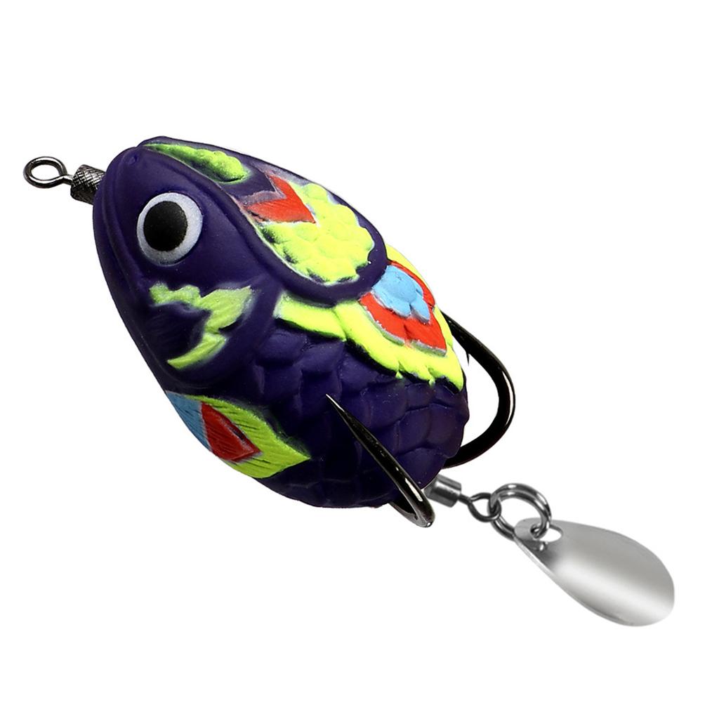 4.5cm 11g Ray Frog Crankbait Lures PVC Frog Lures Soft Frog Bait for Blackfish Fishing Lures with Double Hook & Blades