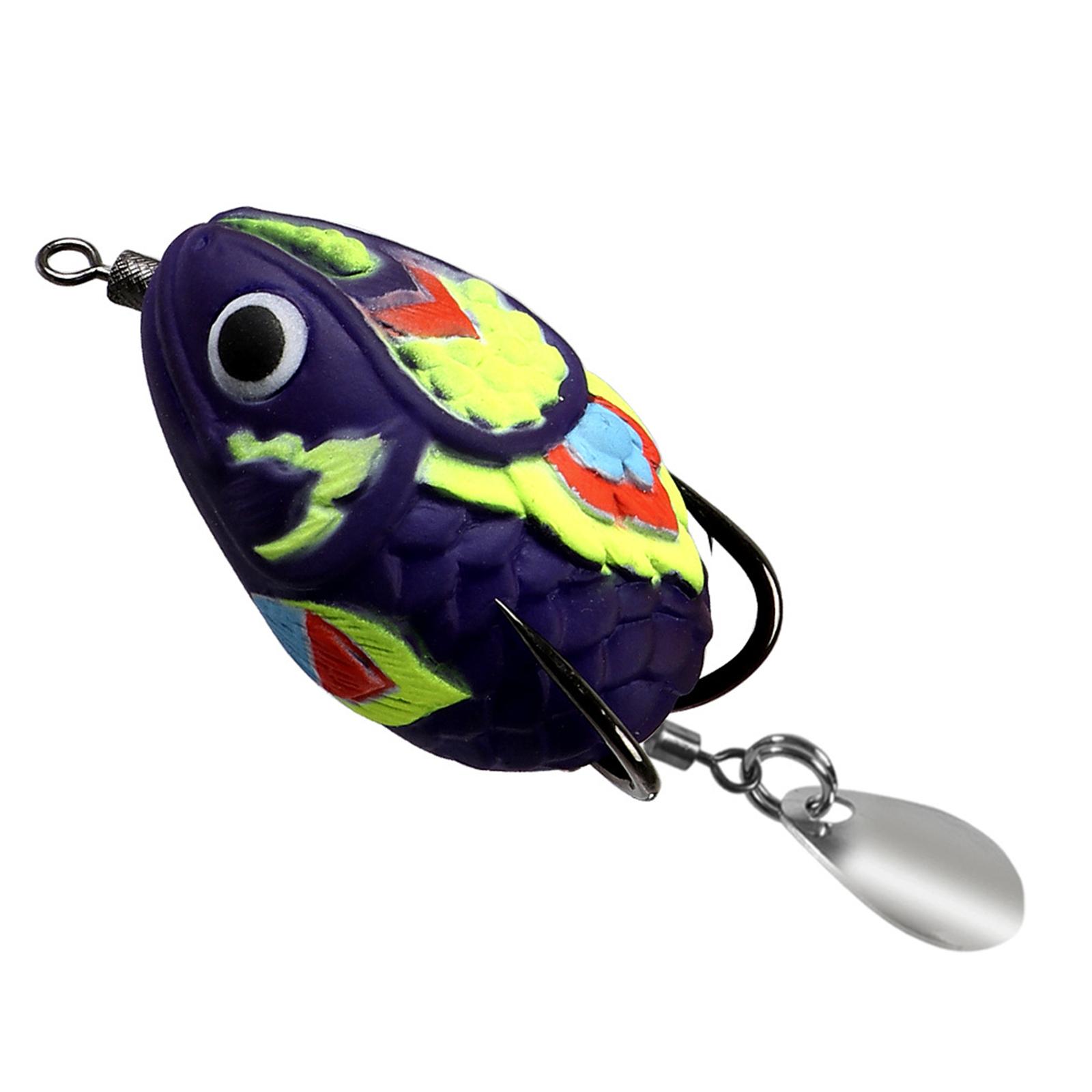 

4.5cm 11g Ray Frog Crankbait Lures PVC Frog Lures Soft Frog Bait for Blackfish Fishing Lures with Double Hook & Blades D