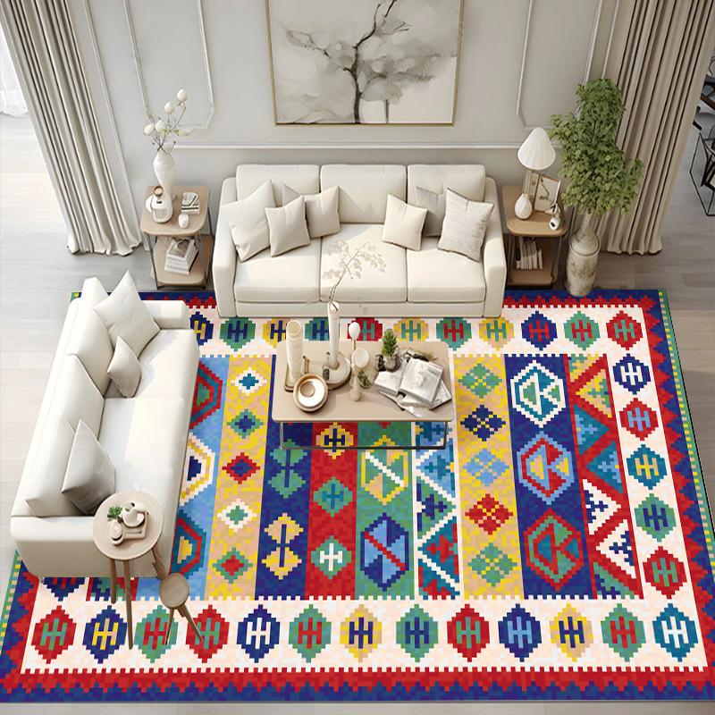 Vintage Persian Home Bedroom Living Room Fully Covered with Carpet Bohemian Ethnic Style Tea Table Sofa Carpet Bedside Carpet
