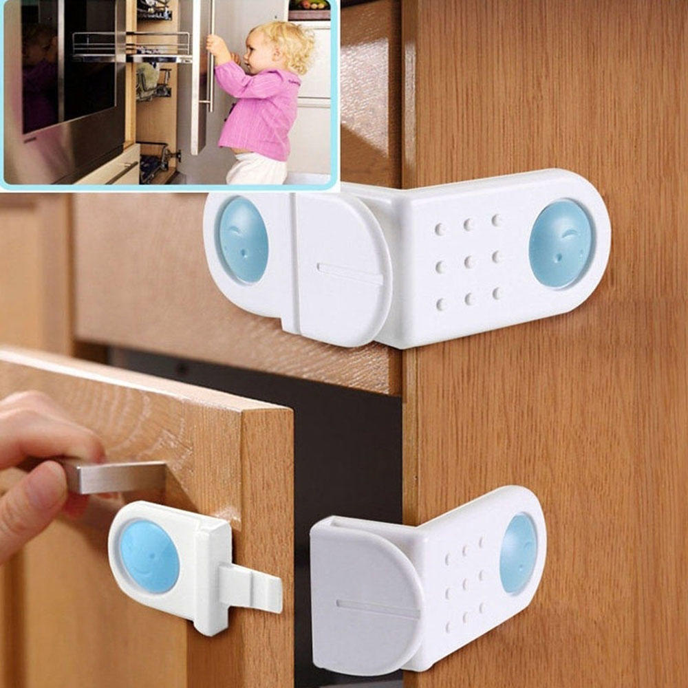 2Pcs Cupboard Locks Closet Locker Baby Safety Lock Refrigerator Toilet Door