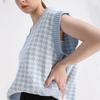 Women Fashion Oversized Houndstooth Plaid Knitted Vest Sweater Vintage Sleeveless Side Vents Female Waistcoat Chic Tops