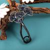 Hair Clip Peacock Phoenix Calla Shape Shiny Rhinestones Inlaid Hair Claw Hand-Embroidered Bun Maker
