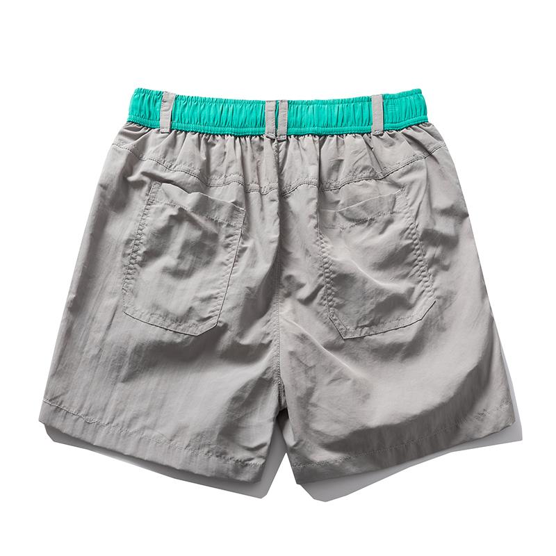Men's Contrast Waistband Casual Shorts – Elastic Drawstring Nylon Pocket Shorts for Summer Streetwear