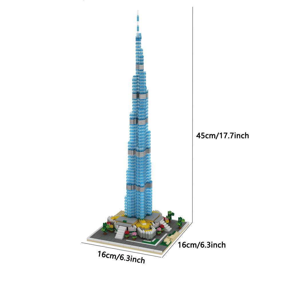 Knew Built Dubai Skyline Building Block Models Creative Decorations Puzzle Micro Mini Bricks Toys to Exercise Hands-on Skills