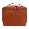 Borsa da Trucco Parallela Impermeabile Grande Capacità Scomparti Multipli Portatile Pieghevole Borsa da Trucco per Donne Marrone