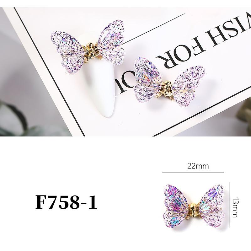 Nail Art Butterfly Jewelry Resin Aurora Color Three-Dimensional  Dynamic Butterfly Super Flash Nail Art Decoration