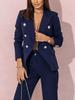 Women's Double-Breasted Blazer Set in Multiple Colors, Formal Two-Piece Suit