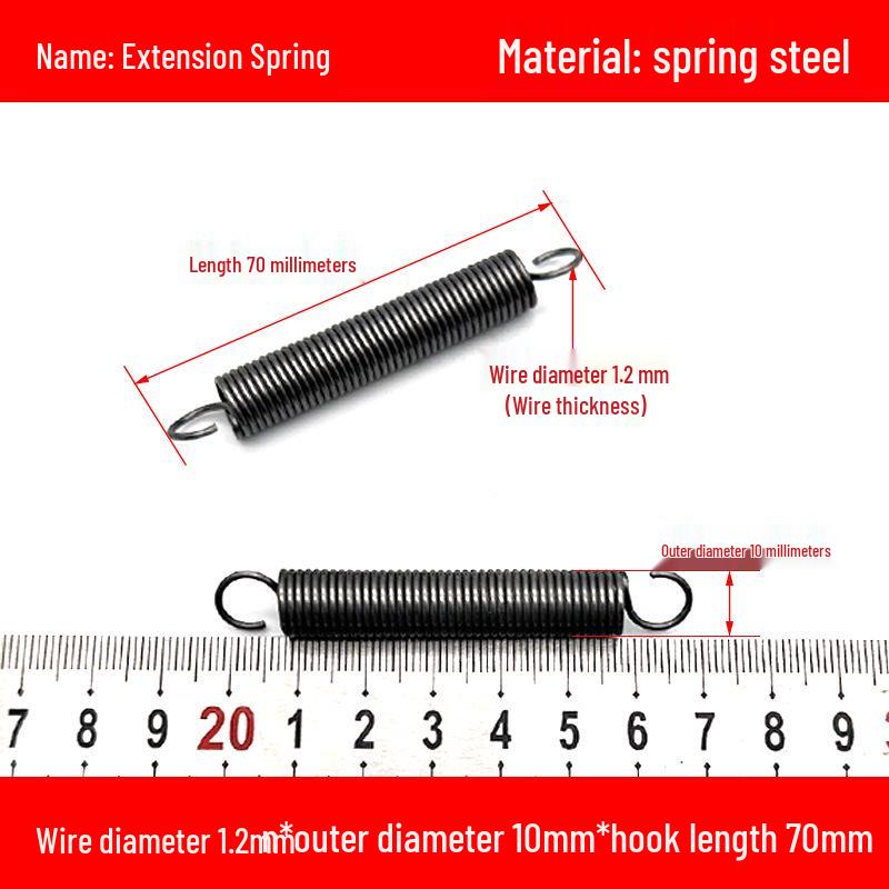 1.2mm Wire Extension Spring with Hook - Soft Tensile Force Spring Accessory