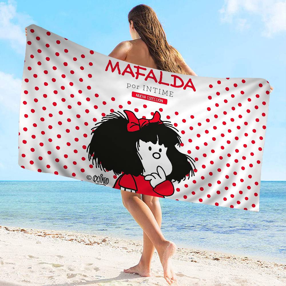 M-Mafalda Dívka Mikrovláknovádeka Rychleschnoucí Plážové Ručníky Velkoformátový Tisk Super Absorpční Bazénovádeka