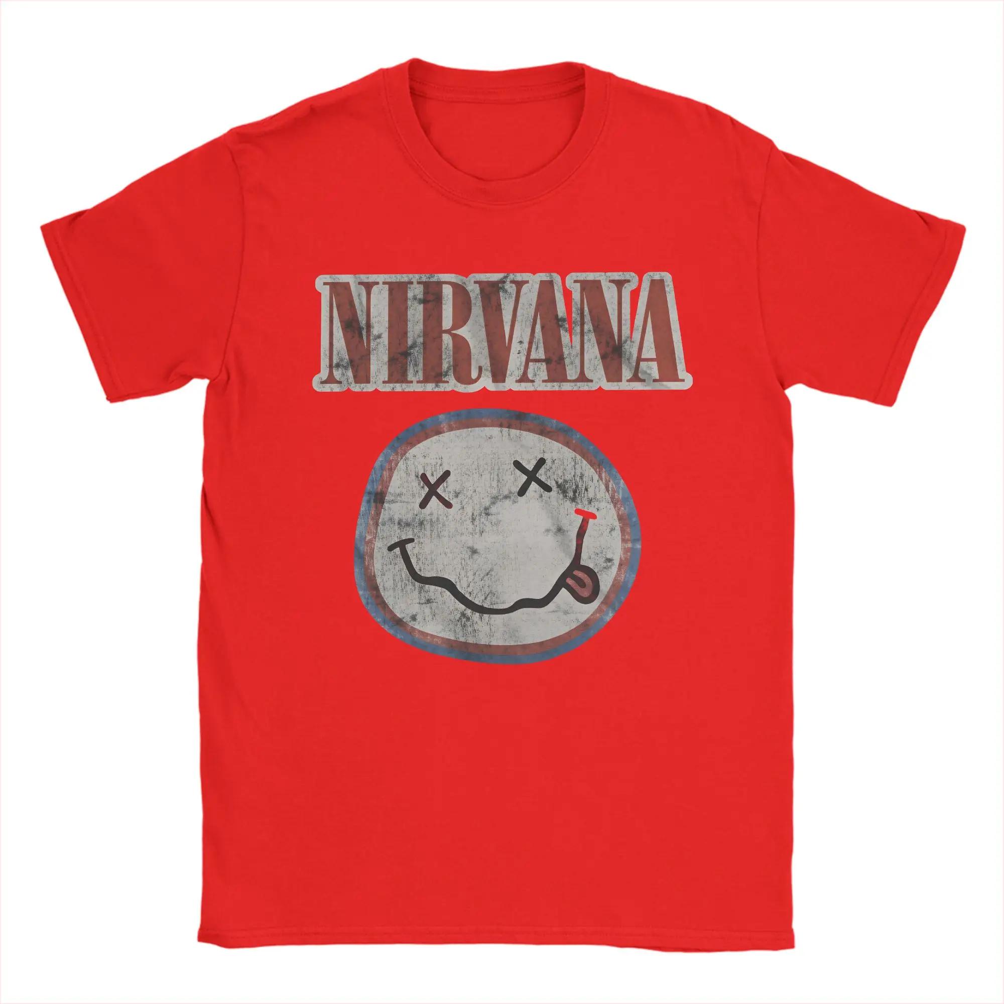 Harajuku T-Shirt Nirvana Rock Band 100 Cotton T-Shirts Kurt Cobain Popular Tee Shirt for Couple Summer Short Sleeve Tees M