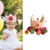 Adjustable Kids Birthday Crowned Hat Soft Cotton Fabric for Photoshoots 0 To 9 Years Reusable Props with Badges