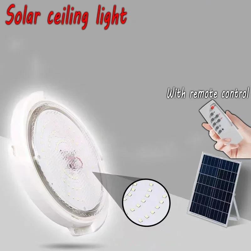 

Солнечный потолочный светильник с дистанционным управлением для внутреннего коридора, балкона, аварийный портативный светодиодный светильник с суперярким внешним видом для двора 60W