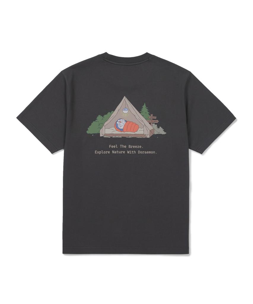 SNOWPEAK APPAREL [Snow Peak | Doraemon] Camping Short Sleeve T-Shirt (S26Mufts94) Charcoal